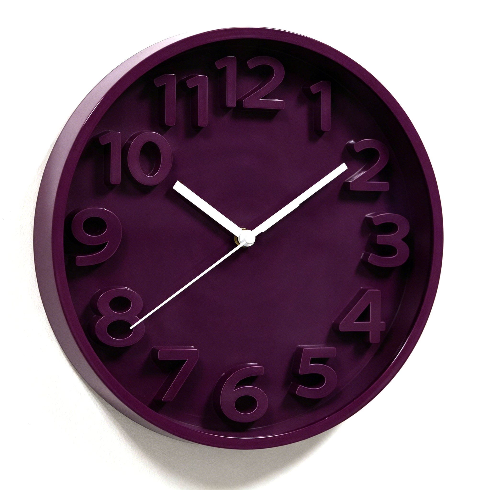 Plastic Wall Clock - 7119TP Burgundy Purple image 2