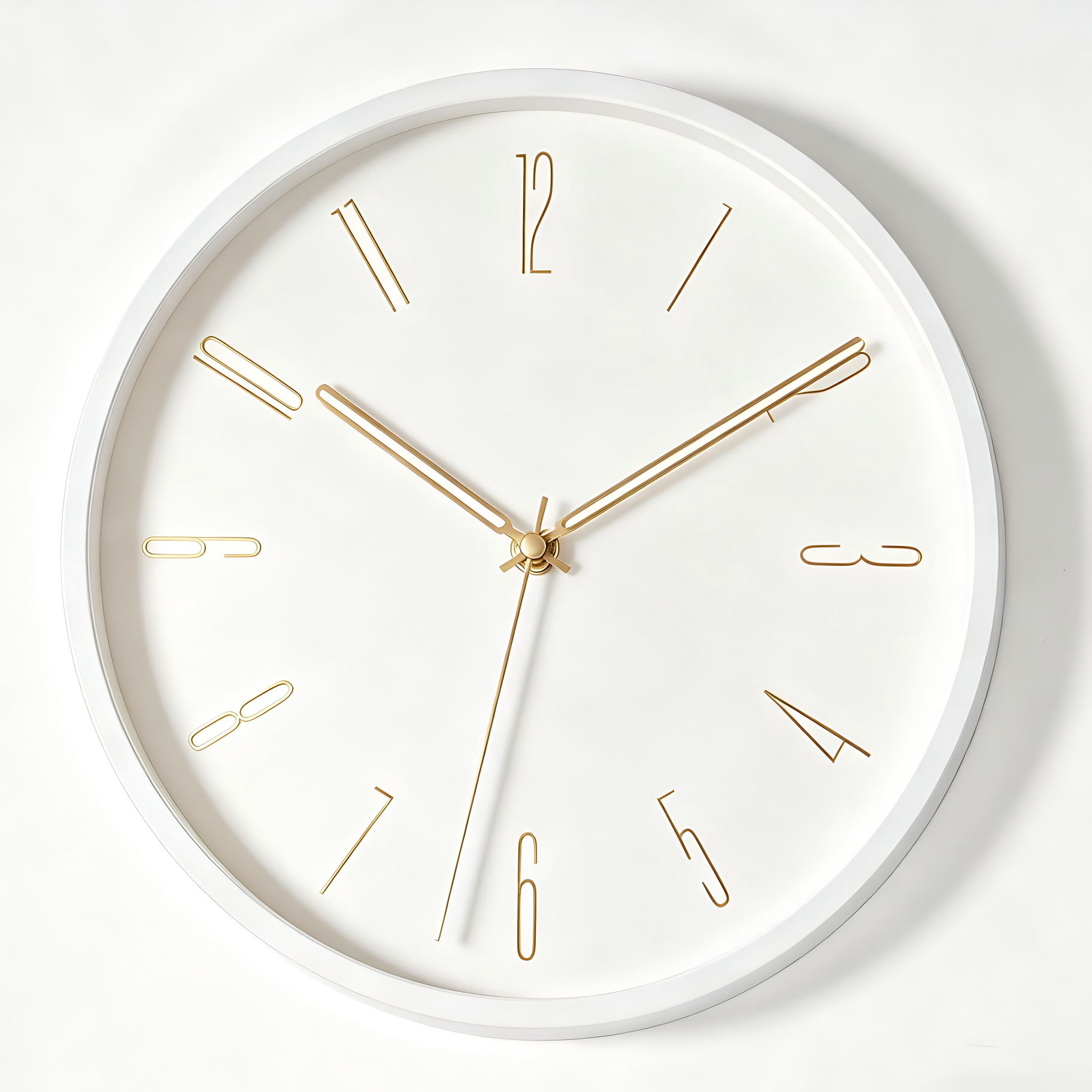 Plastic Wall Clock - 7119W White