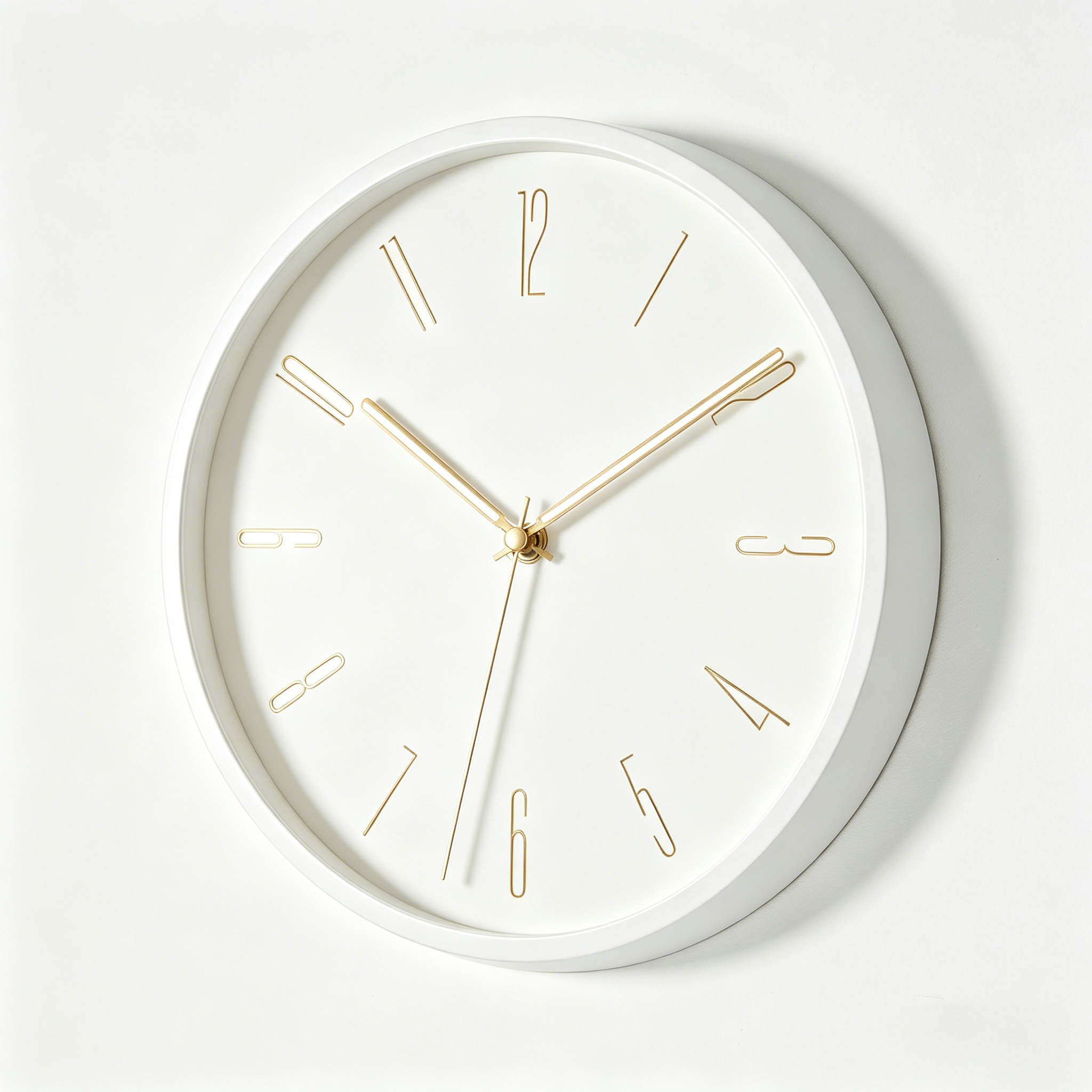 Plastic Wall Clock - 7119W White image 2