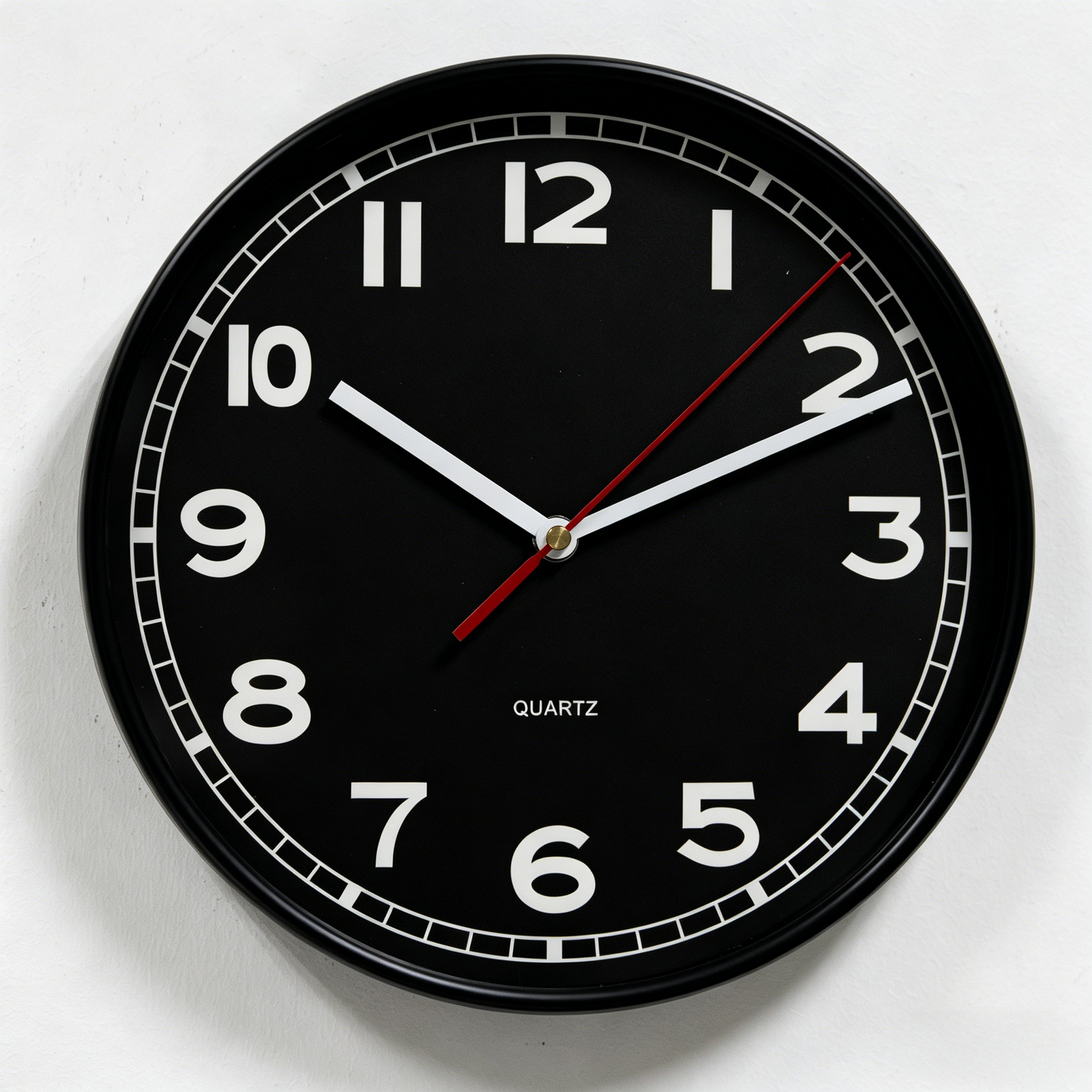 Plastic Wall Clock - 7123BK Black