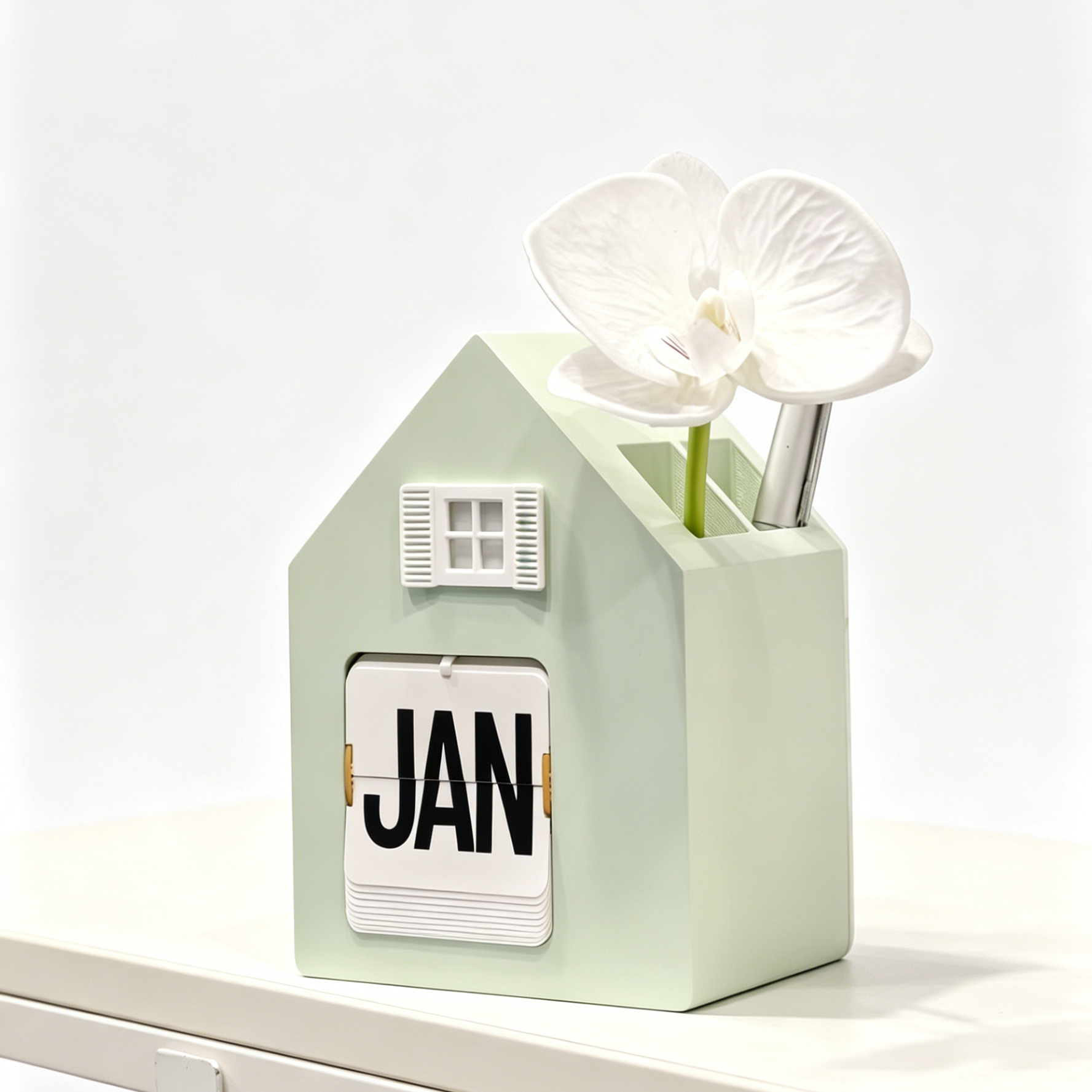 Flip Desk Clock - JLB08G Pastel Green