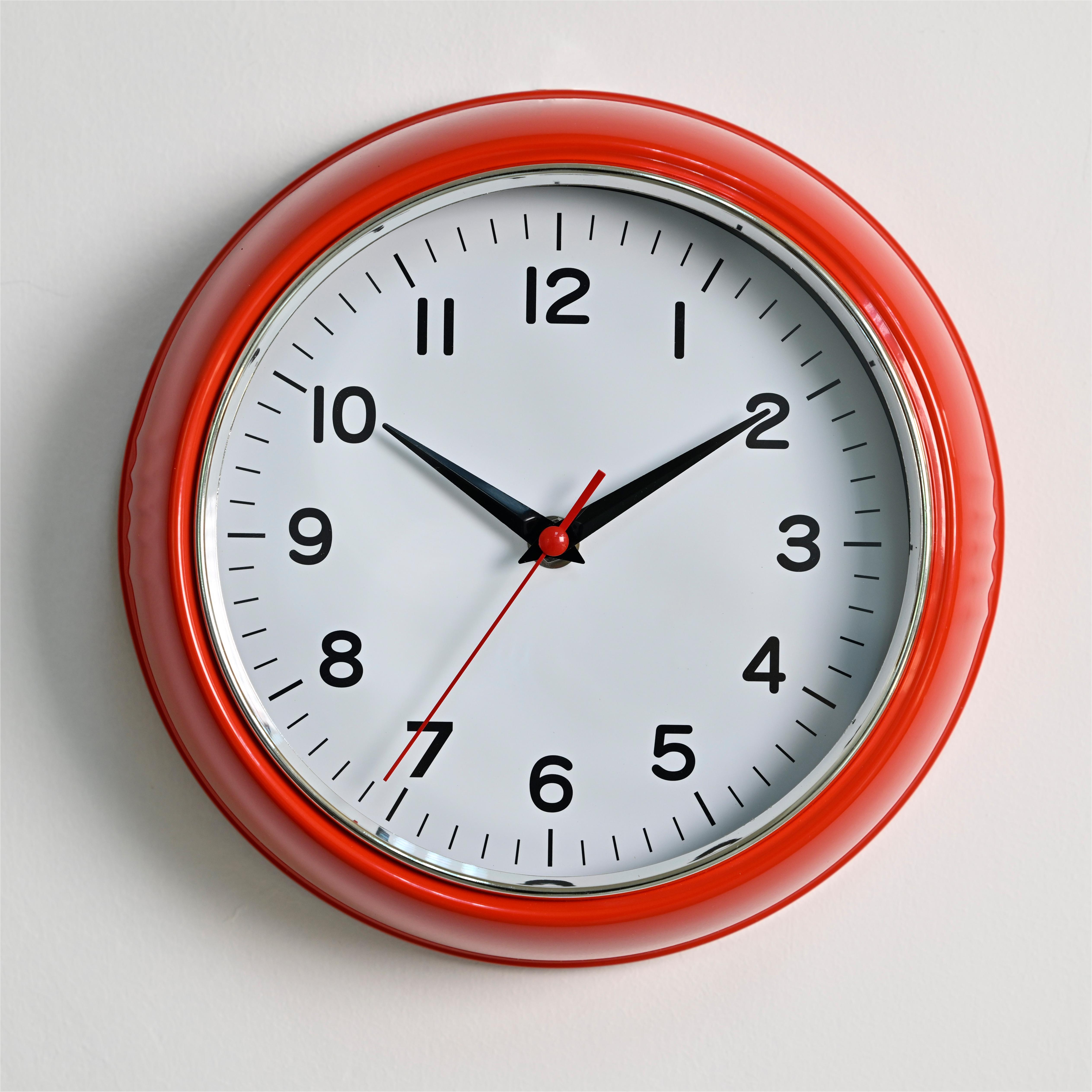 Metal Wall Clock - N58R Red
