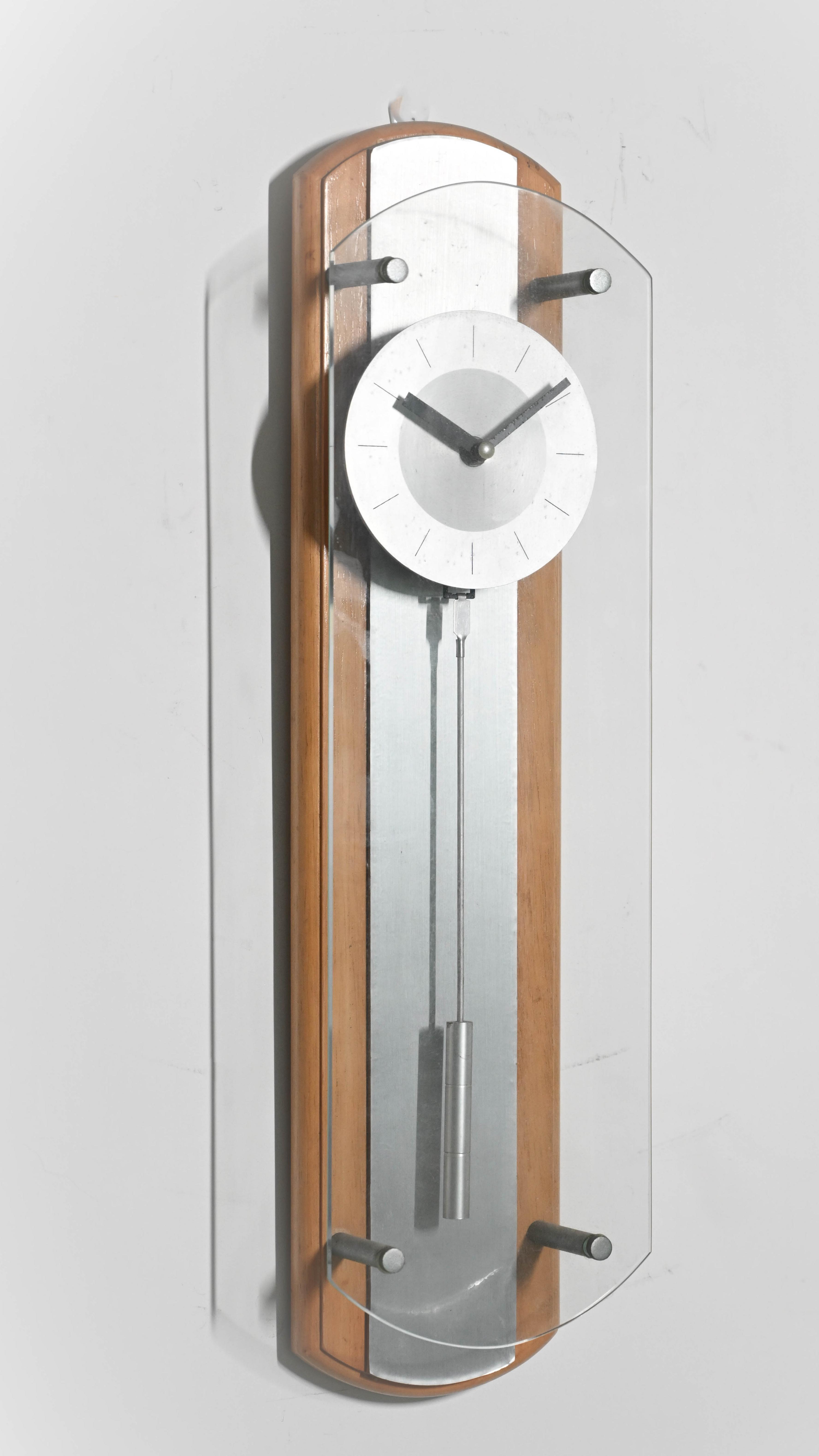 Wood & Glass Pendulum Wall Clock - TP7021 Brown image 2
