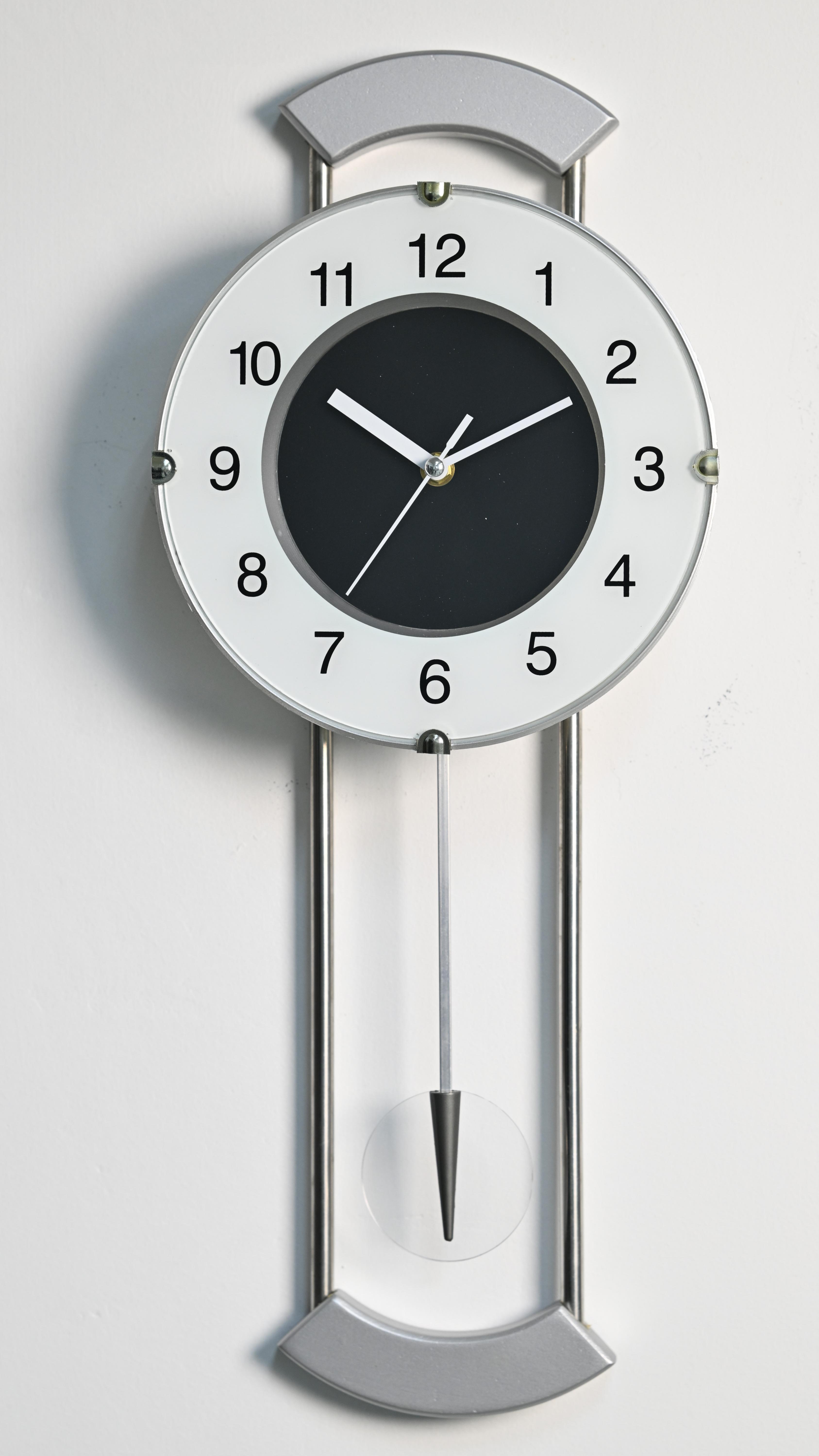 Wooden Pendulum Wall Clock - TP7023 Silver