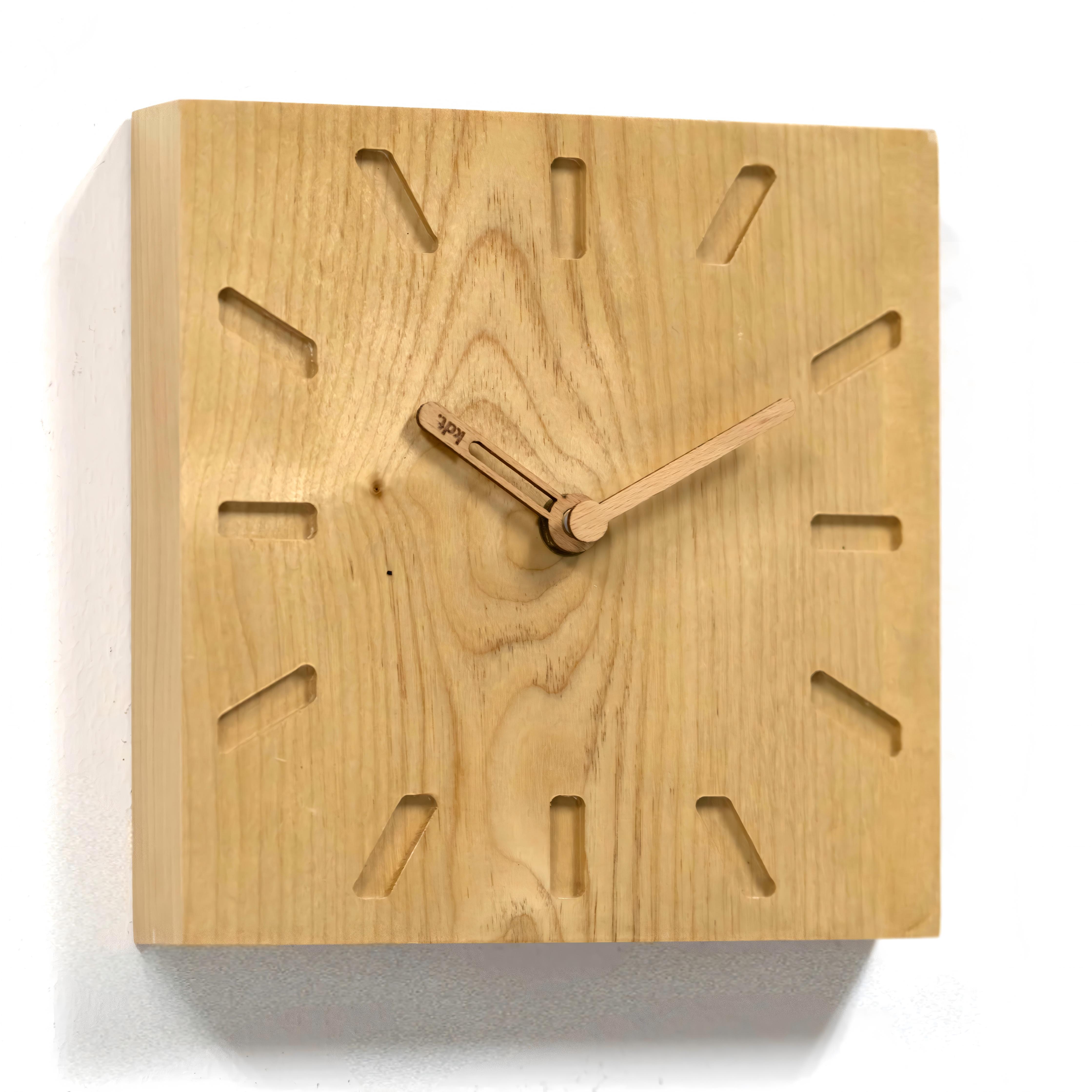 Wooden Wall Clock - W613 Natural Wood image 2