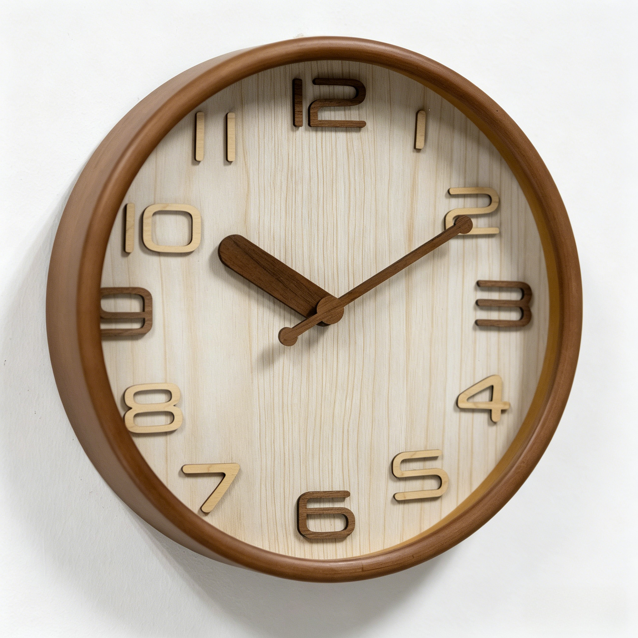 Wooden Wall Clock - W616TA Walnut image 2